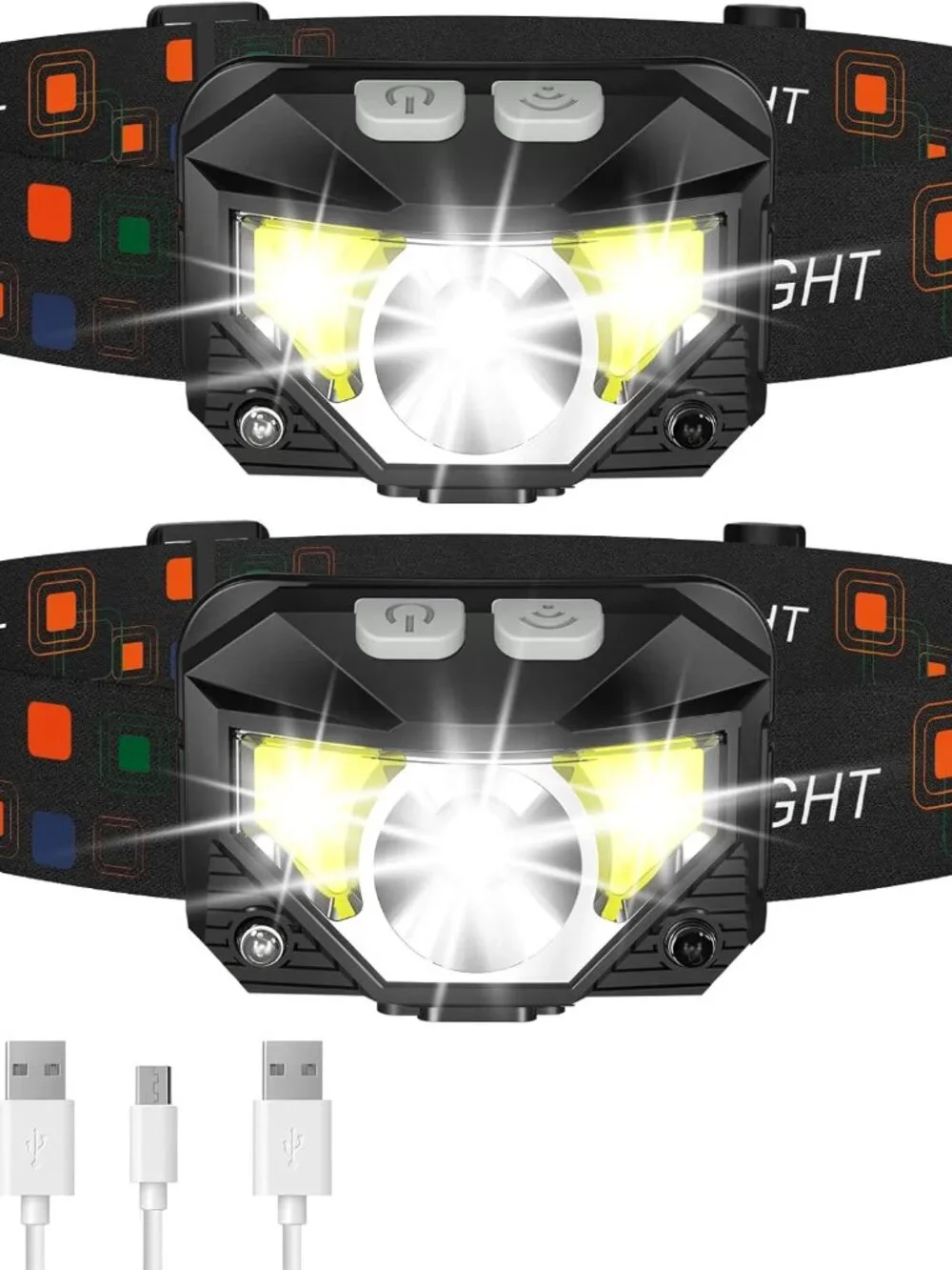 Headlamp Flashlight, Lumen Ultra-Light Bright LED Rechargeable Headlight with Wh - Picture 1 of 6